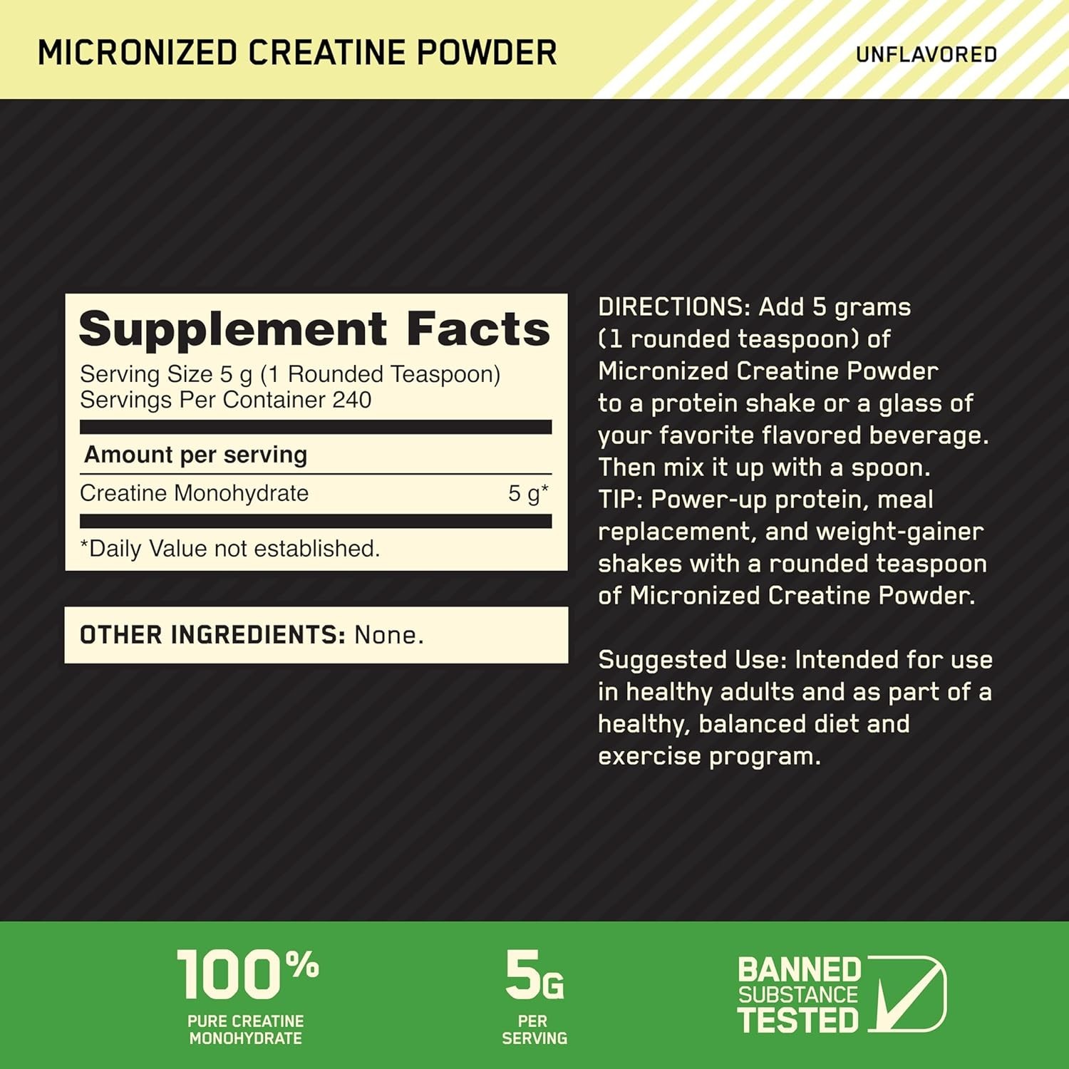 High-Potency Creatine Monohydrate Powder – 240 Servings for Enhanced Endurance