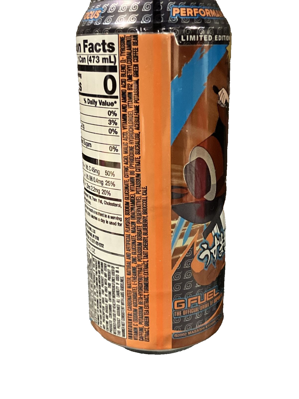 FULL G FUEL SAGA MODE NARUTO SHIPPUDEN ANIME NINJA ENERGY DRINK LIMITED EDITION