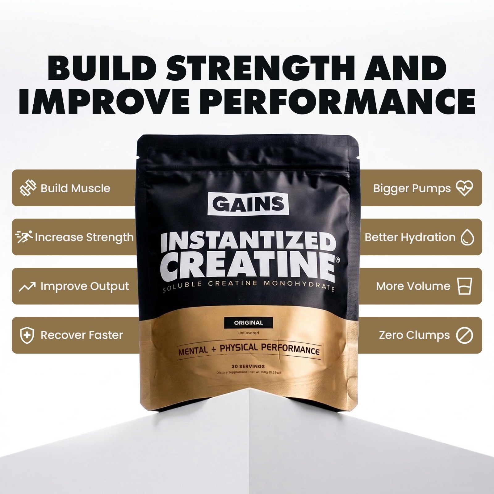 Instantized Creatine Monohydrate Powder – Unflavored, 100 Servings, Muscle & Str