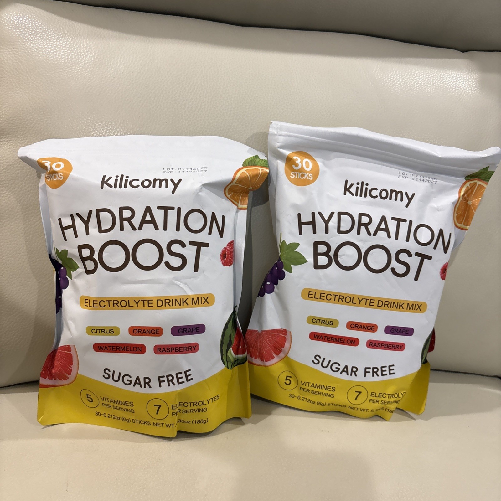 2 Pk ~ Hydration Electrolyte Drink Mix 30 Sugar Free Packs SEALED