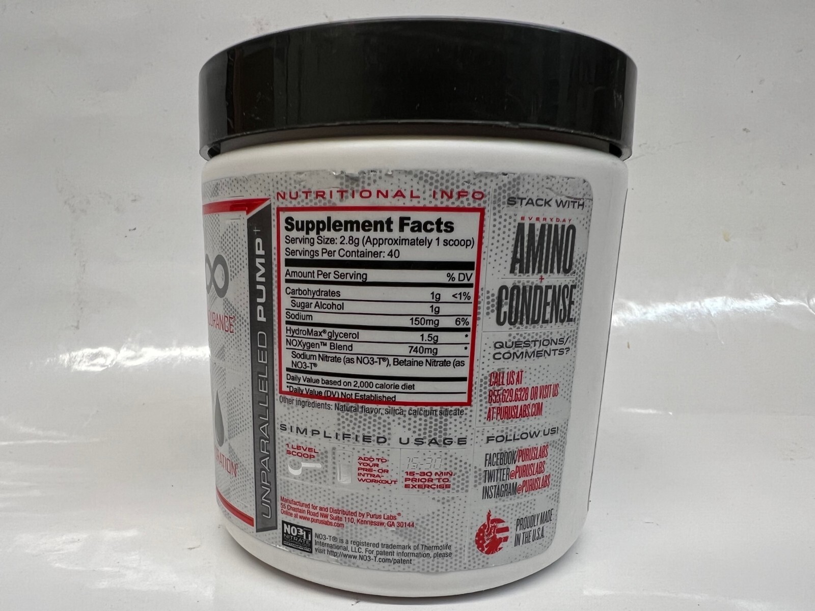 Purus Labs NOXYGEN ( Powder) 3.9oz. ( 40 Servings)