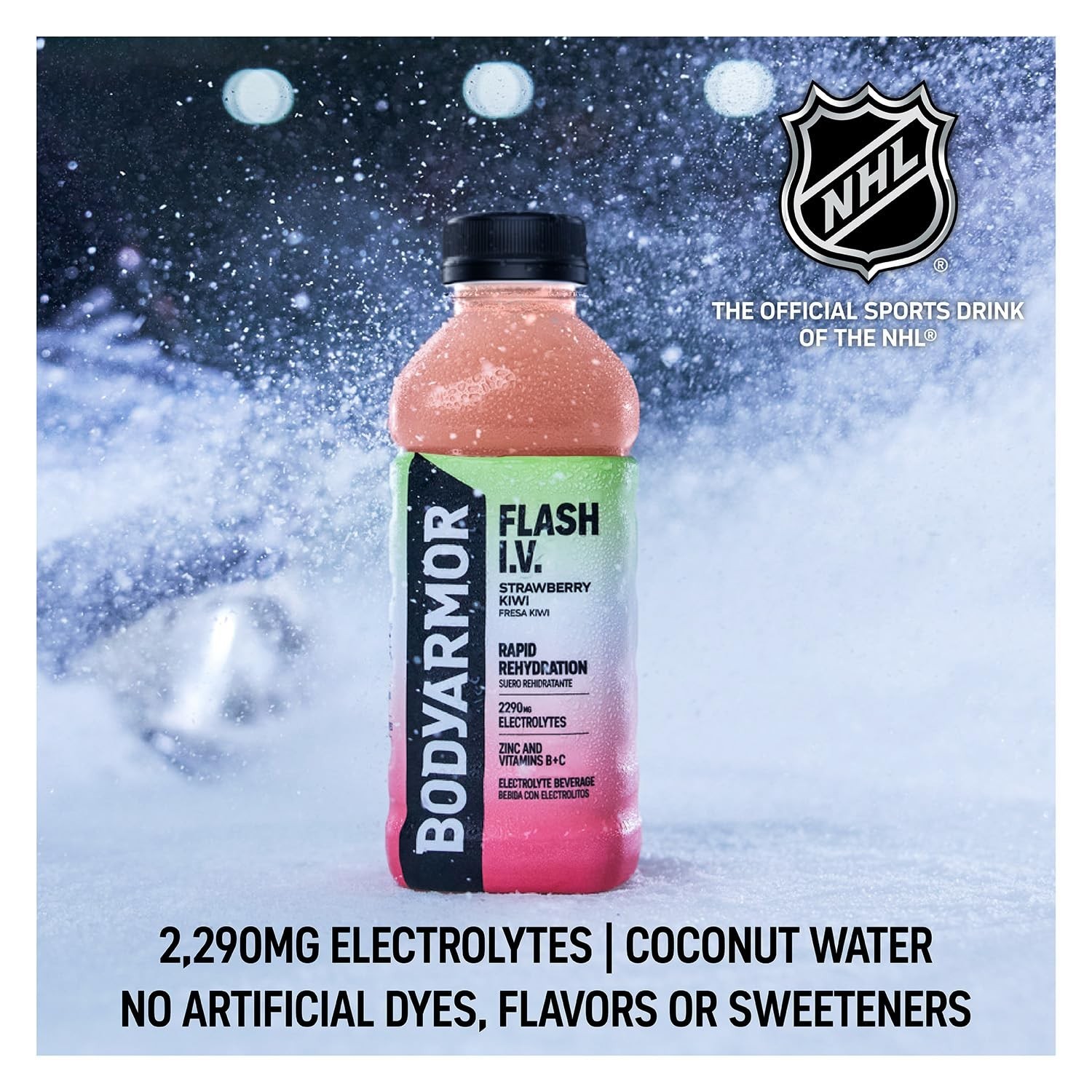 Electrolyte Beverage BodyArmor Flash I V Strawberry Kiwi Hydration Drink Coconut