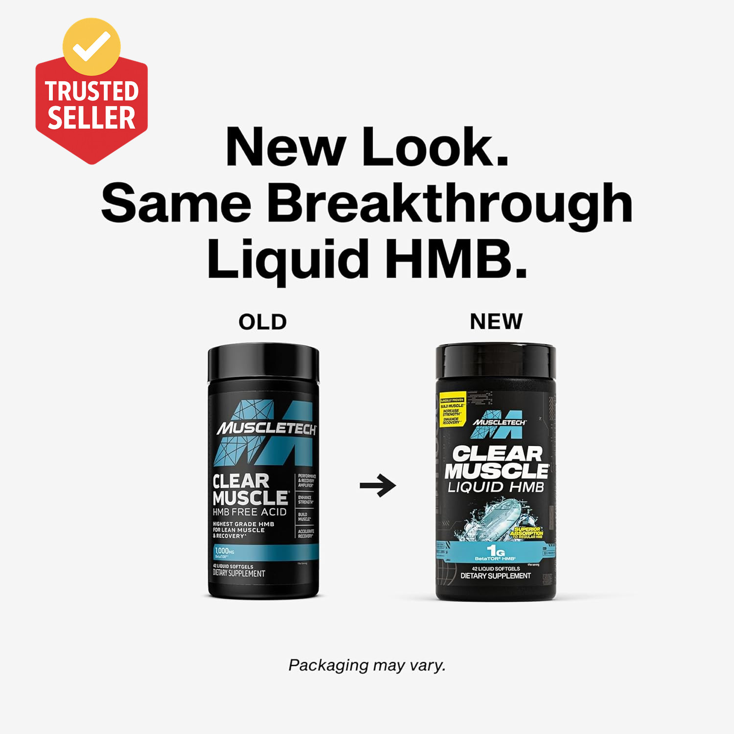 HMB Supplements 1000Mg, Clear Muscle (42 Liquid Softgels) – Highest Grade HMB fo