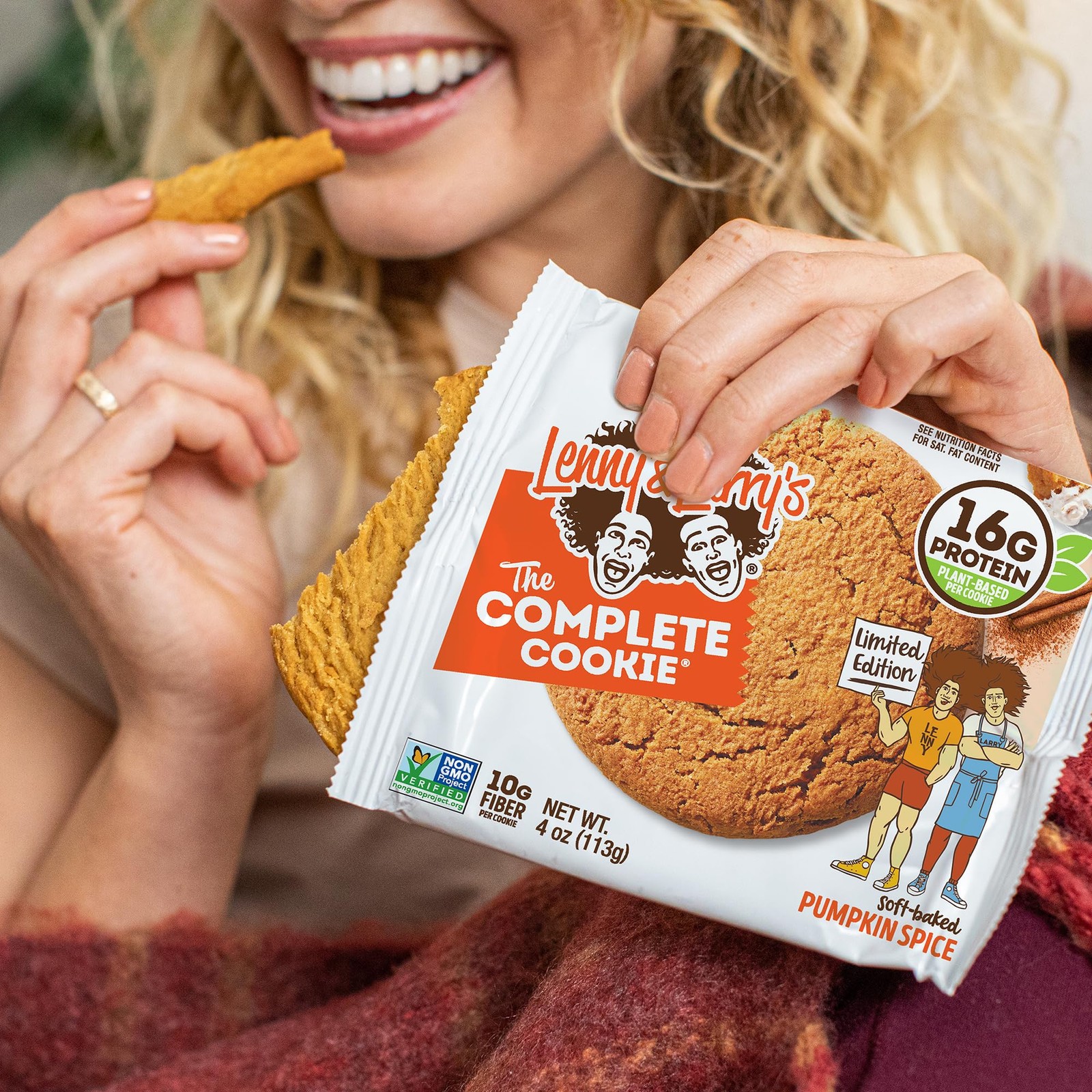 Lenny & Larry’s Complete Protein Cookie Pumpkin Spice Chewy Soft Baked 16g Plant
