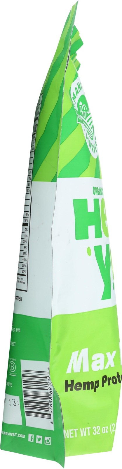 Manitoba Harvest Hemp Yeah Organic Max Fiber Protein Powder, Unsweetened, 32o…