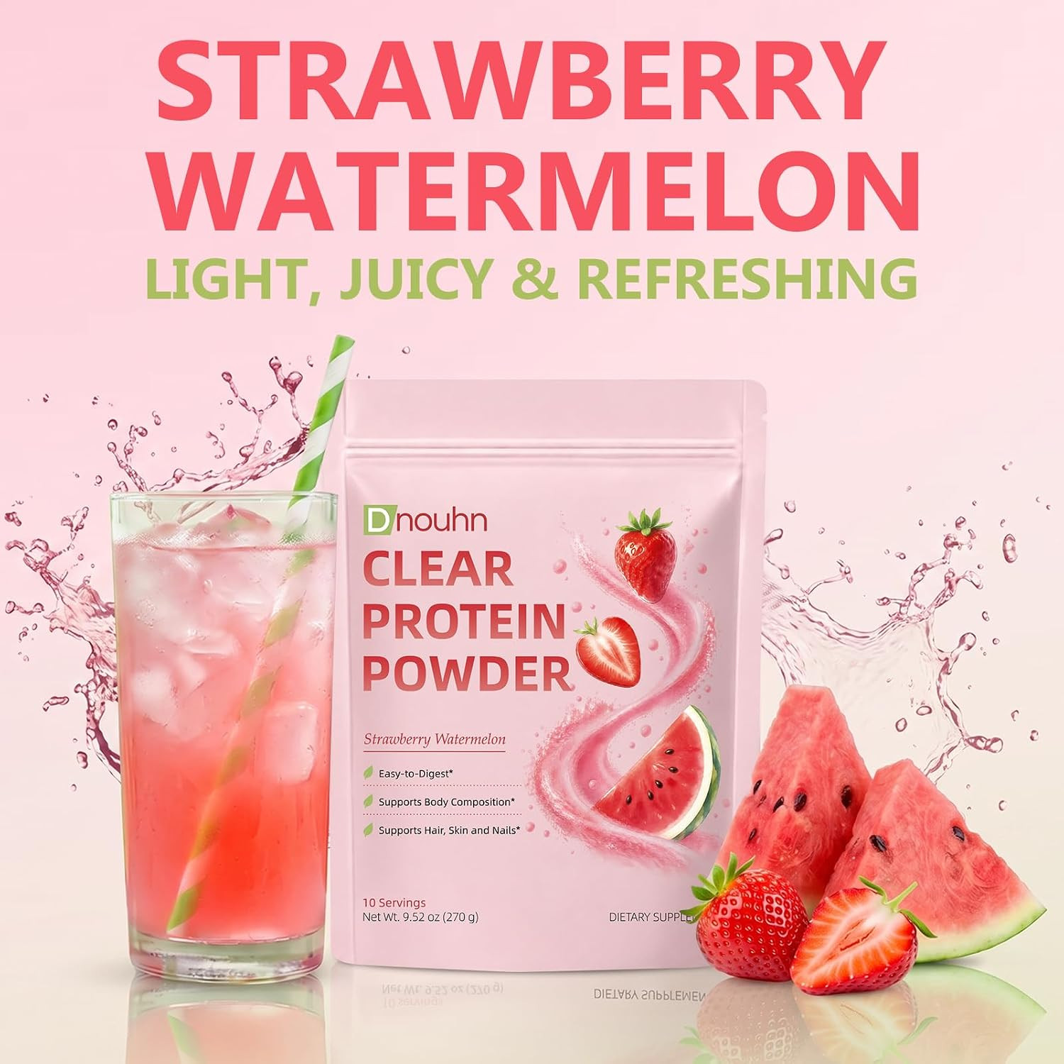 Clear Protein, Whey Protein Isolate with Collagen Peptides and Digestive Enzymes