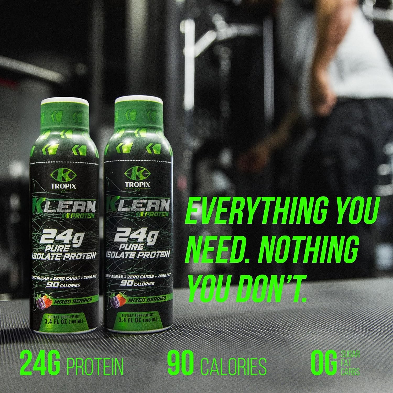 Protein Shot 24g Whey Isolate Zero Sugar Pack of 12 3.4oz KTROPIX Klean Carbs