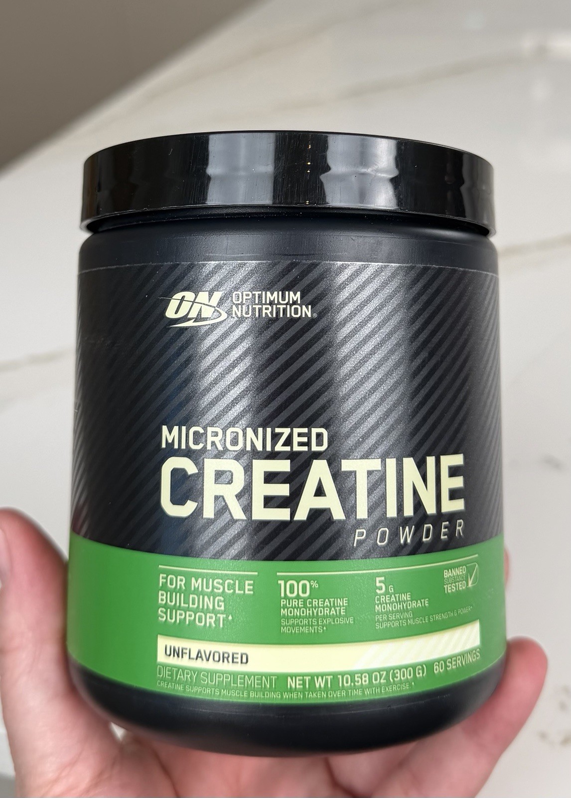 Optimum Nutrition, Micronized Creatine Powder, Unflavored, (300 g) 60 servings