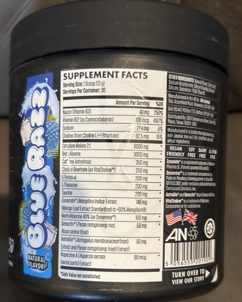 ABE Blue Razz Pre-Workout Powder 30 Servings 13.75oz Exp 03/26 FRESH!