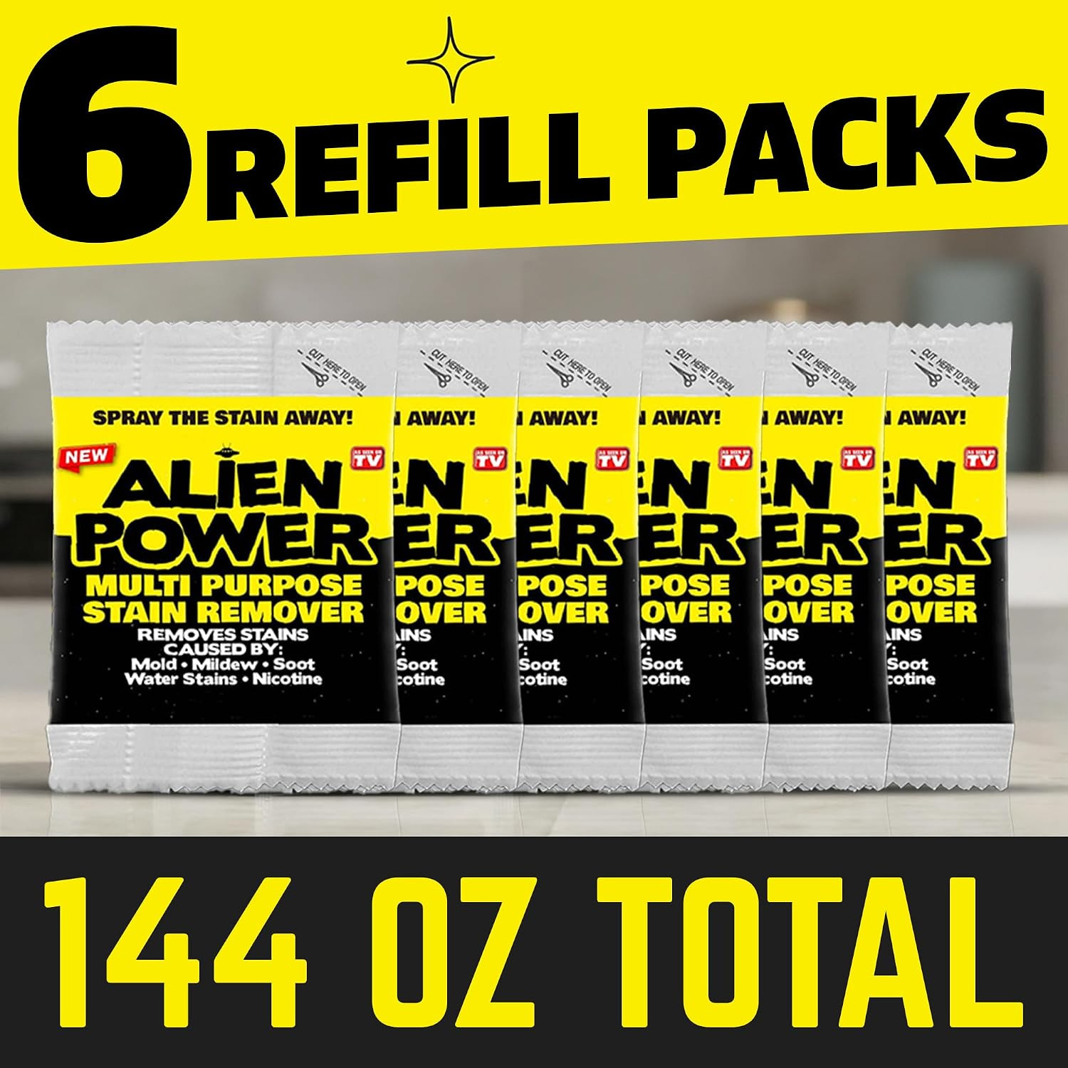 Alien Power 6 Pack Refill Packets | Makes 144 Fl Oz Worth of Alien Power Solutio