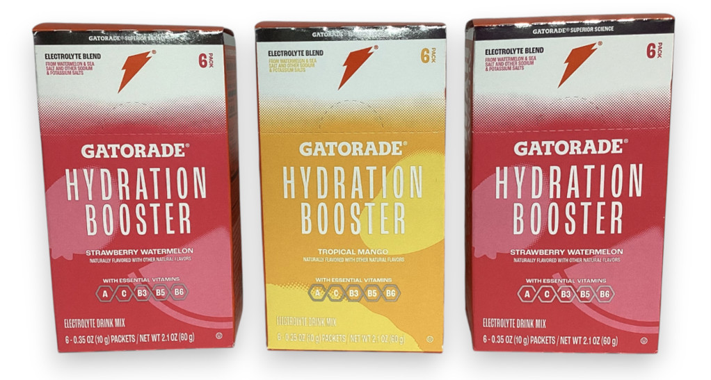 Gatorade Hydration Booster Electrolyte Powder Drink Mix 3 Pack (18 Sticks Total)