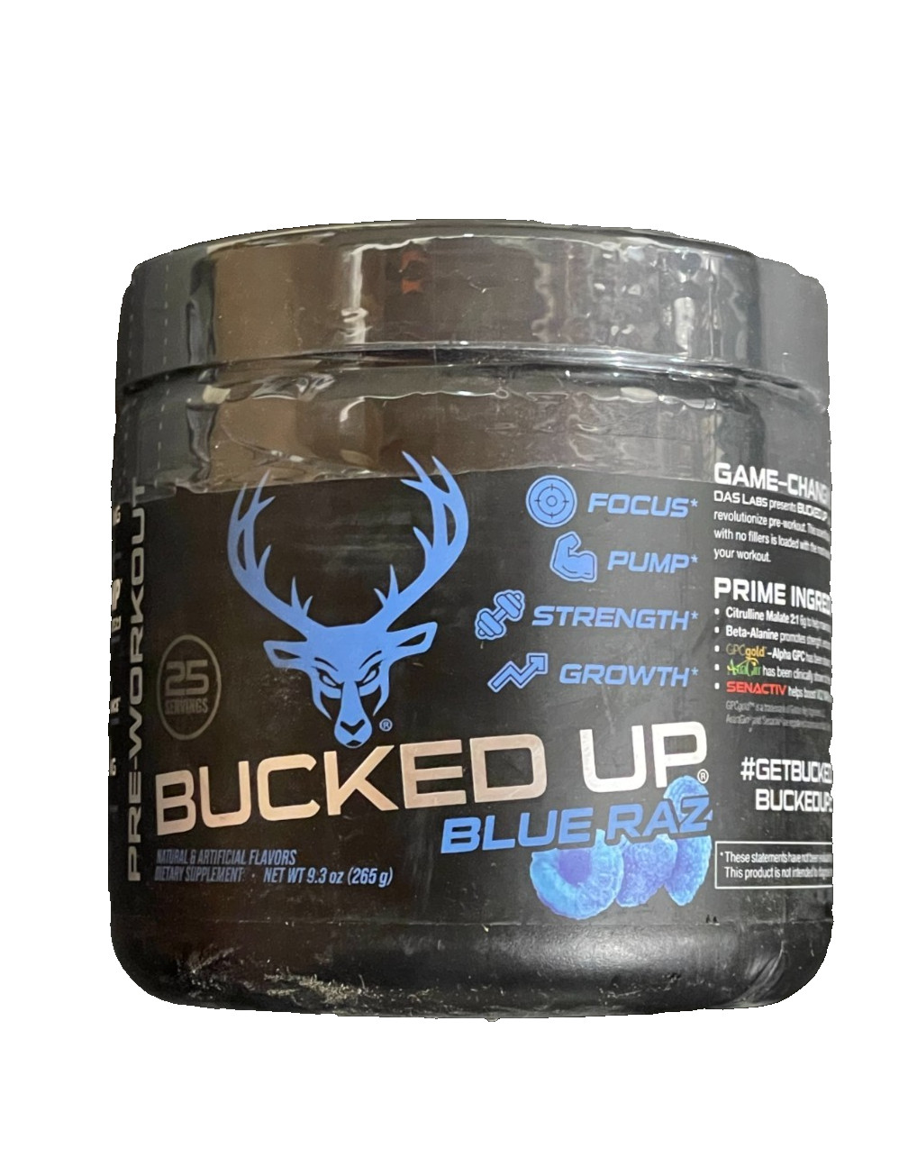 Bucked Up Pre-Workout BLUE RAZ Exp 5/2027 20 Servings