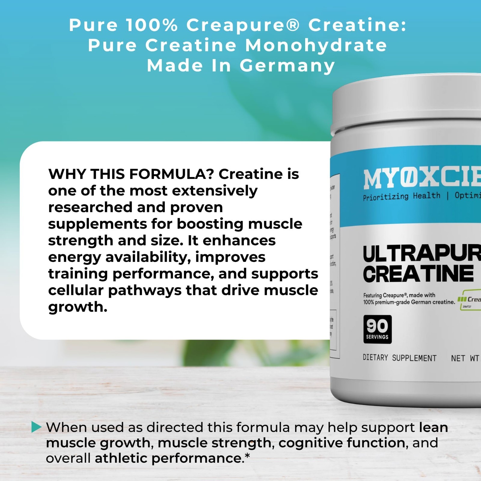 Creatine Monohydrate 5g | Pure German Formula | Boost Muscle Performance & Cogni