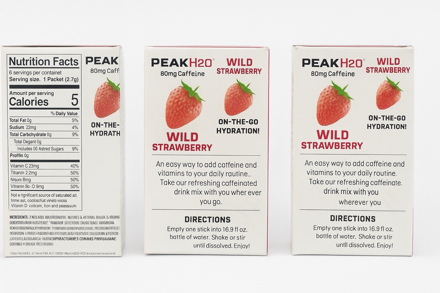 🔋Electrolyte Powder | PEAKH2O Energy Strawberry…6 Sticks Per Box 2 Boxes