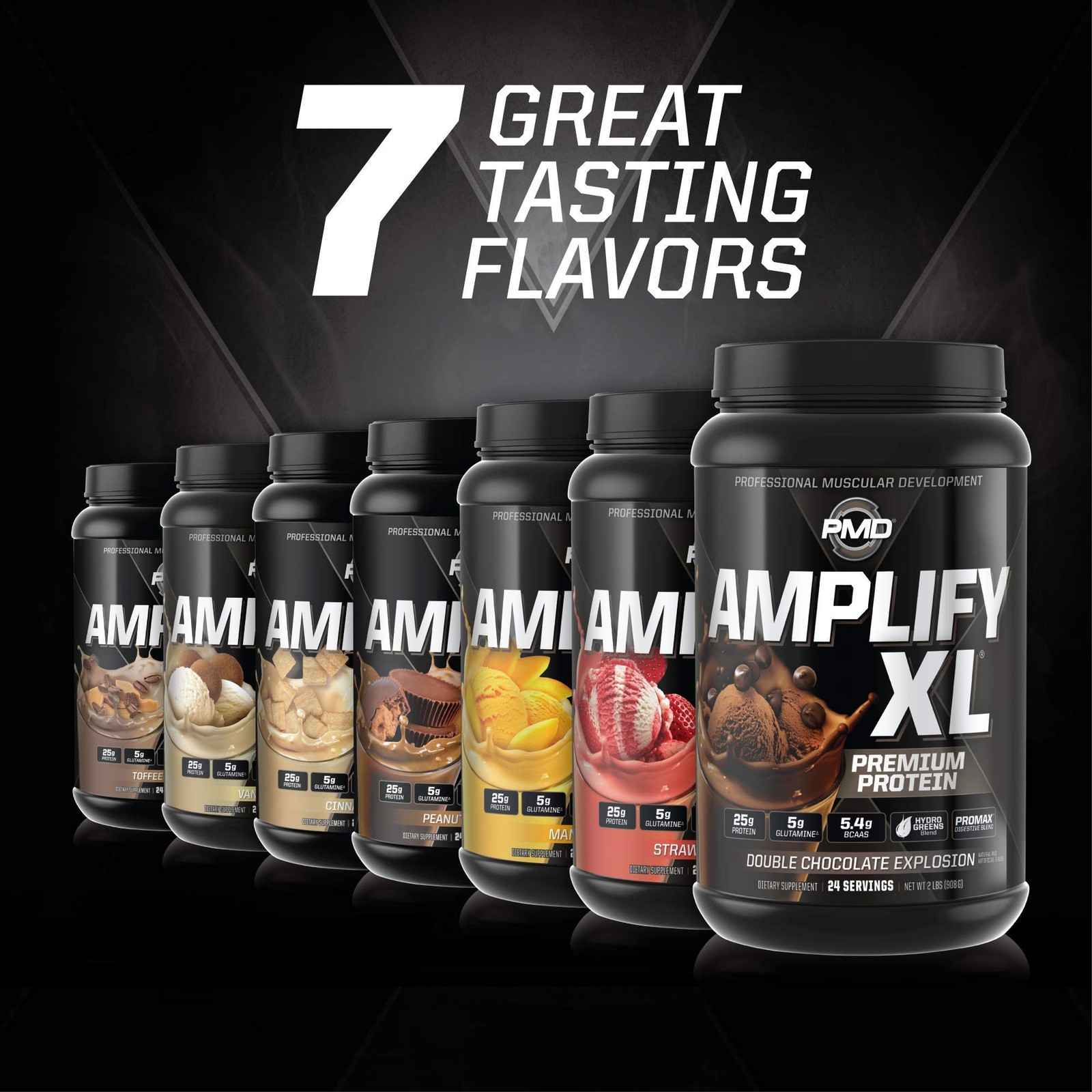 PMD Sports Amplify XL Premium Whey Protein Supplement Hydro Greens Blend –