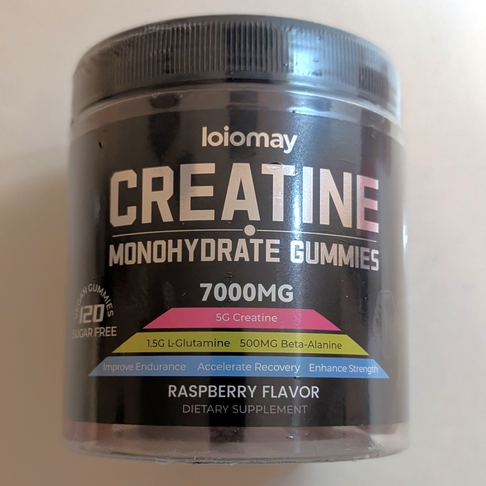 Creatine Monohydrate Gummies 5g for Women & Men 120 Count Exp 09/11/2027
