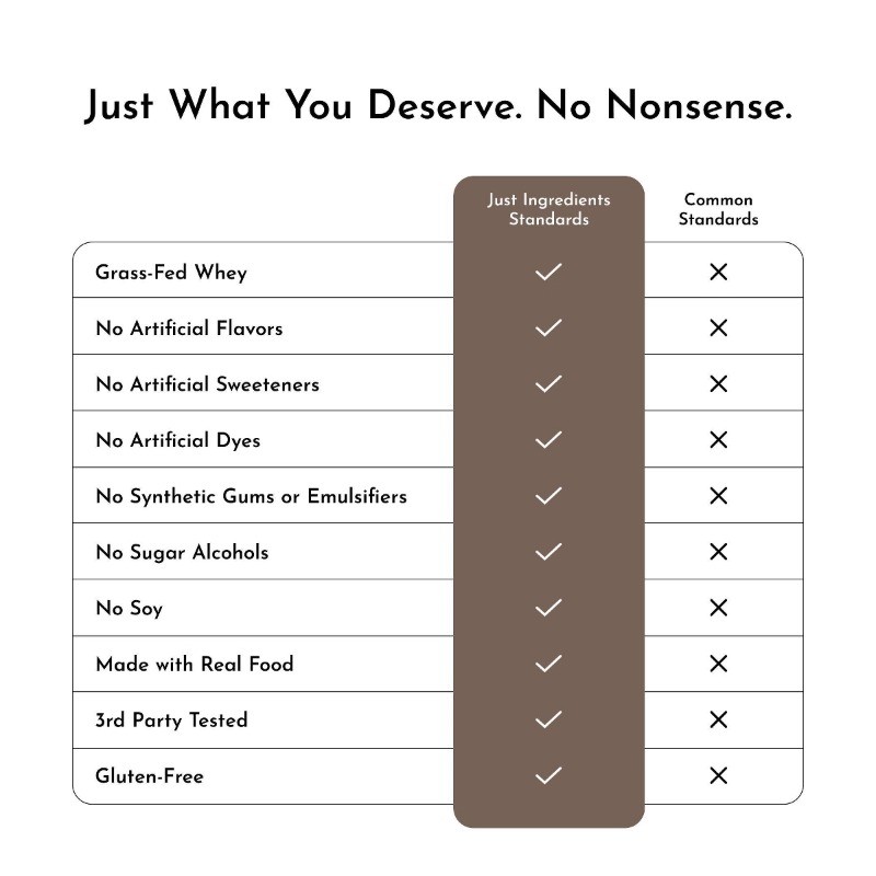 Just Ingredients Chocolate Protein Mix – 1.08lb – 15 servings: Non-Caffeinated