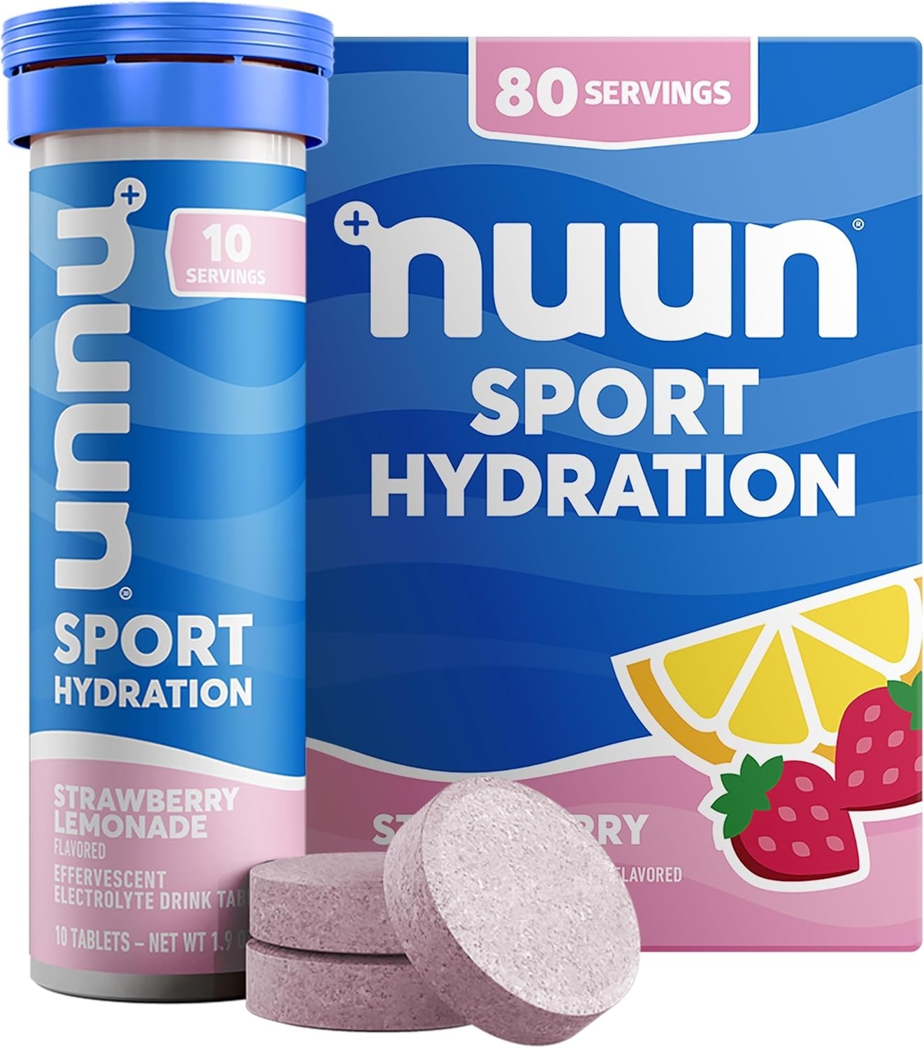 Sport Electrolyte Tablets, Strawberry Lemonade, GF & , 8 Pack | 80 Servings w…
