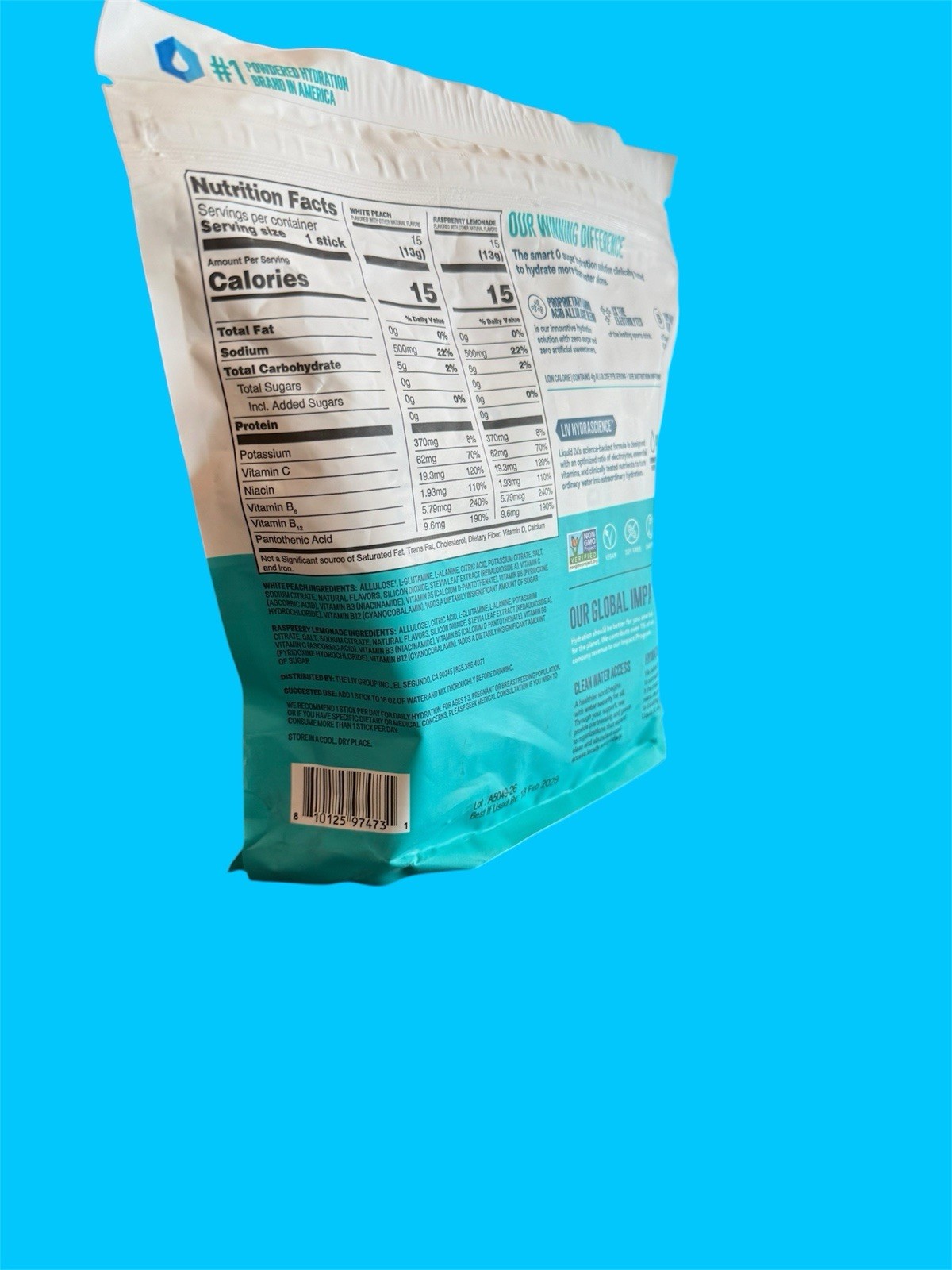 Liquid I.V. Hydration Multiplier Sugar-Free Electrolyte Mix 30 Sticks Variety
