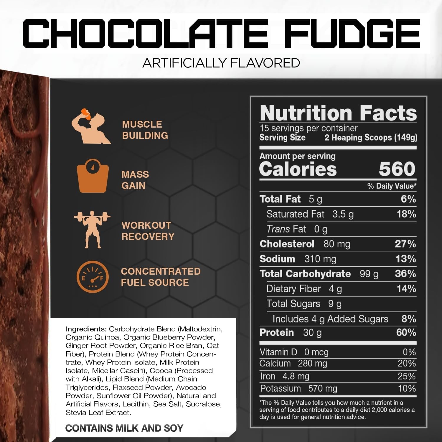 Chocolate Fudge Clean Gainer Protein 5lb – Muscle Repair