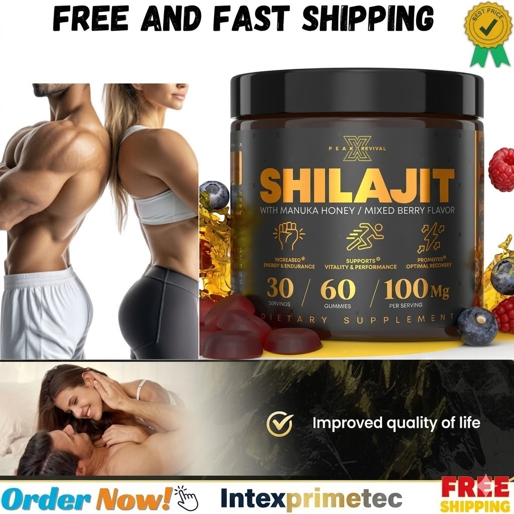 Shilajit Gummies with Manuka Honey – Increases Energy & Endurance,100mg 60 Coun