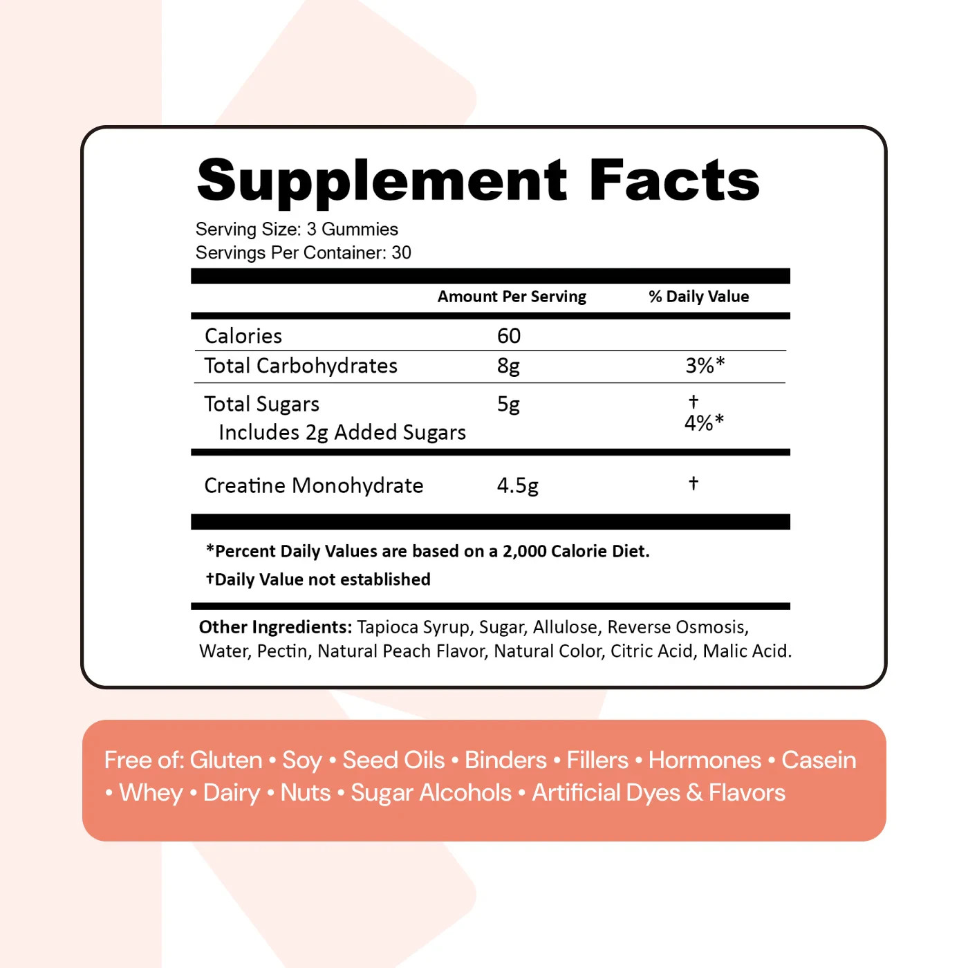 Create Creatine Monohydrate Gummies – Sour Peach