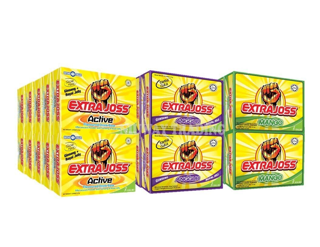 Extra Joss – Energy Drink for Men, Active /Grape /Mango 1 BOX (12 sachet 100%ORI
