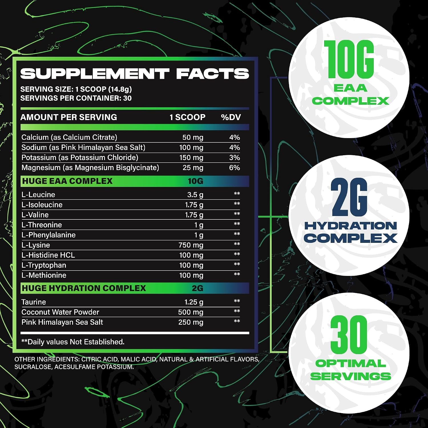 Huge EAA + Hydration, Essential Amino Acids Powder, Eaas & Bcaas, Intra & Post W