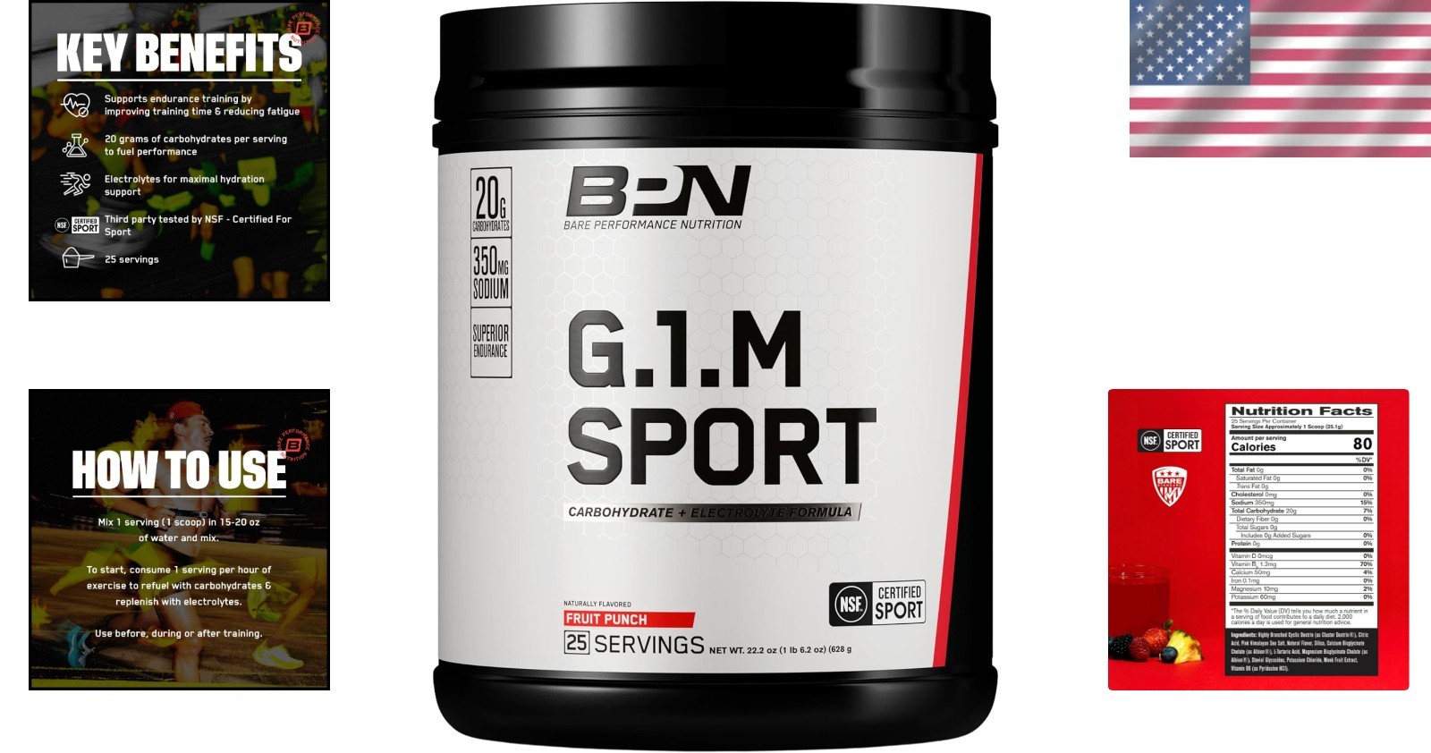 BPN G.1.M Sport: Superior Endurance Fuel – Gluten-Free, 25 Servings, Fruit Punch