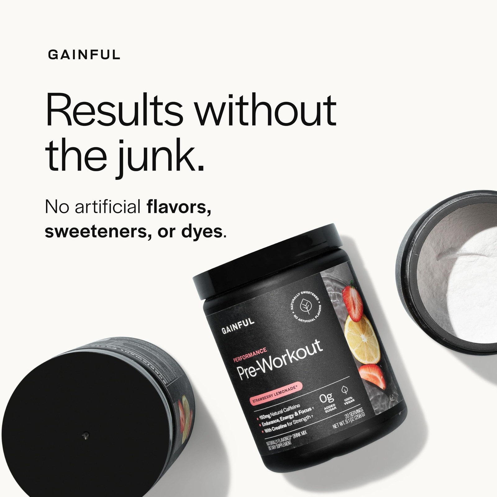 Gainful Performance Pre Workout Powder Natural Strawberry Lemonade Flavor