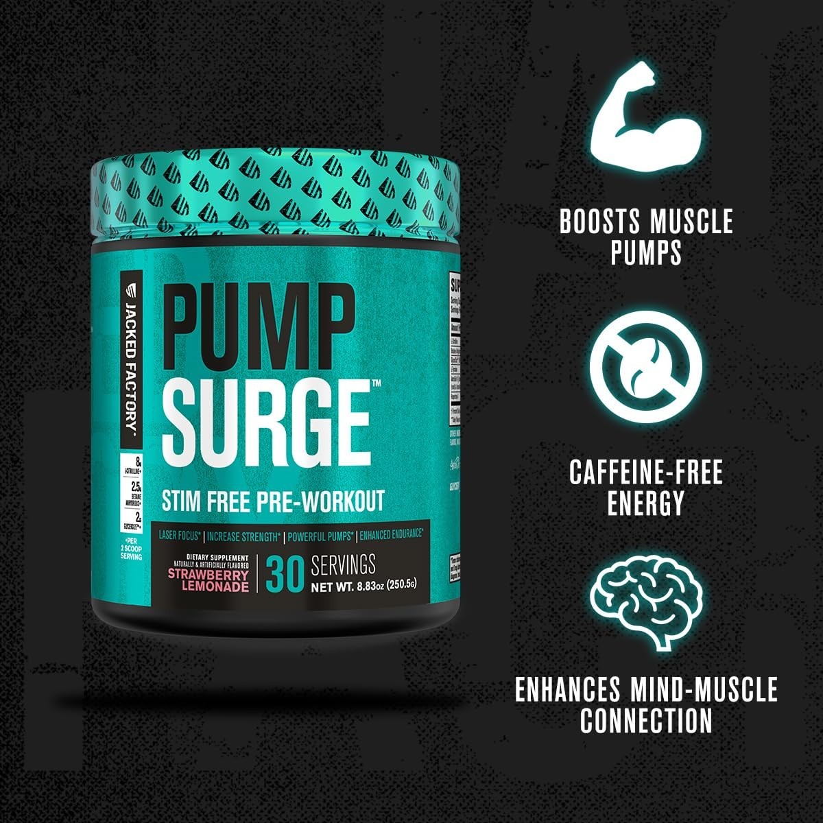 Caffeine-Free Pre Workout Powder for Men & Women – Nootropic Booster, Intense Pu