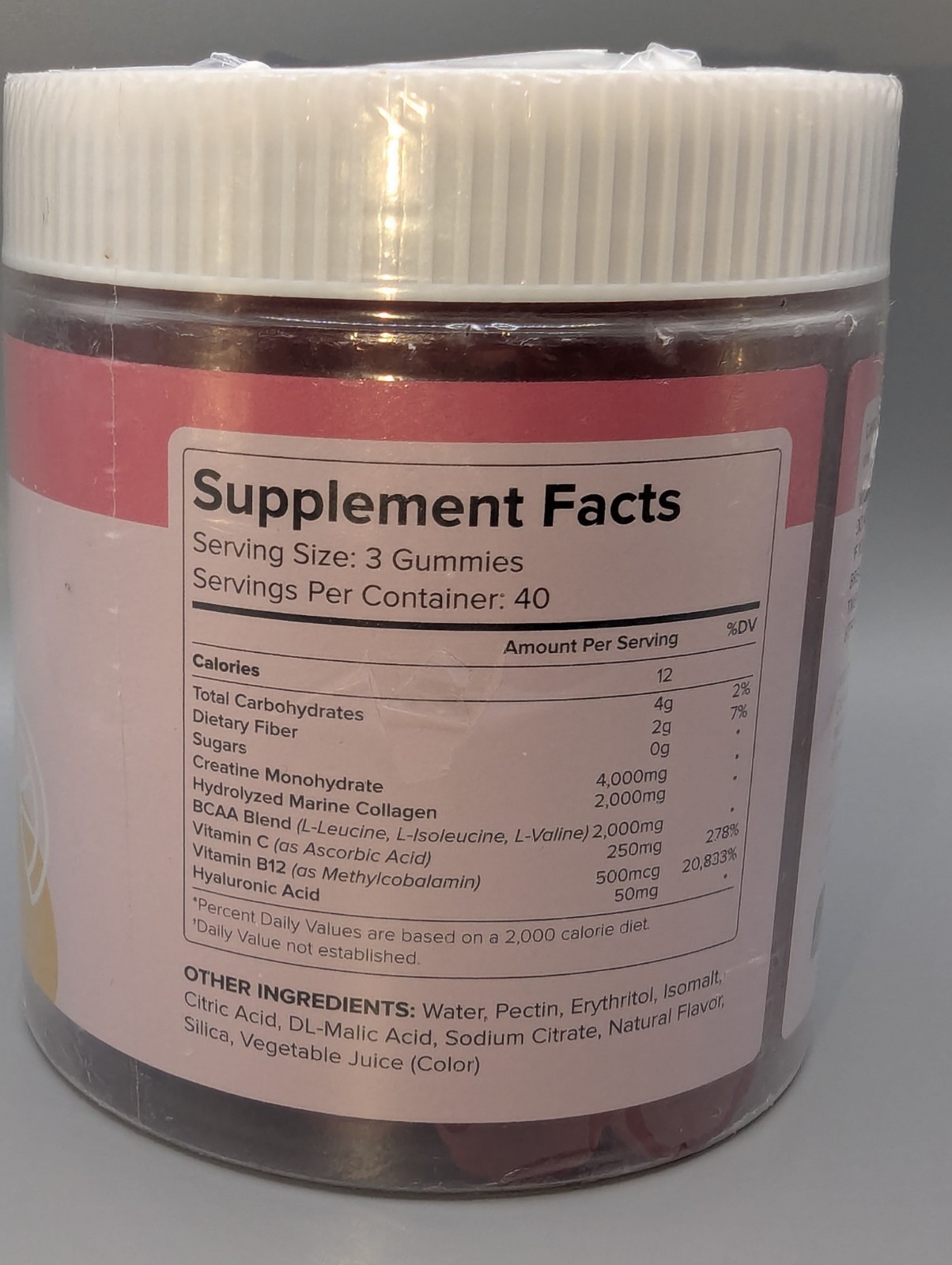 Bageto Creatine Monohydrate Gummies For Women Strawberry Lemon Flavor 120 Ct