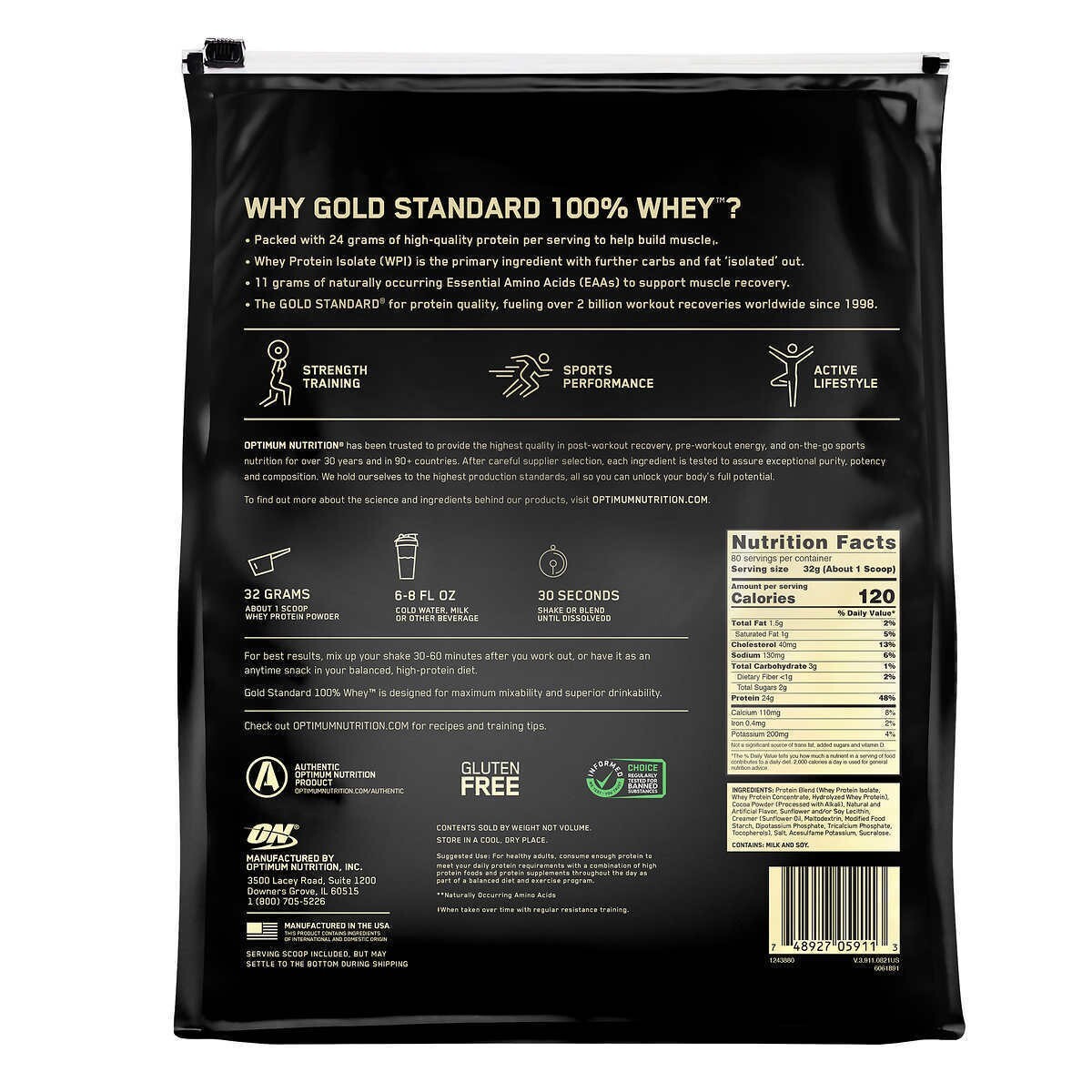 Gold Standard 100% Whey Extreme Milk Chocolate Protein Powder Drink Mix 5.64 LBS