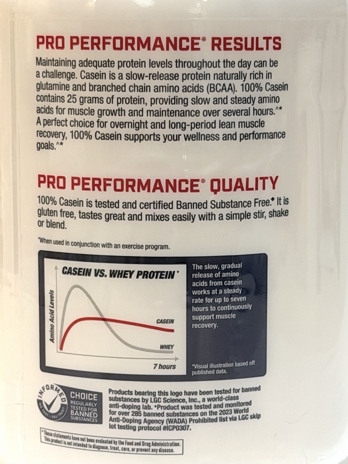 GNC Pro Performance 100% Casein Protein Powder Vanilla Cream 35.06 oz 7/30/26