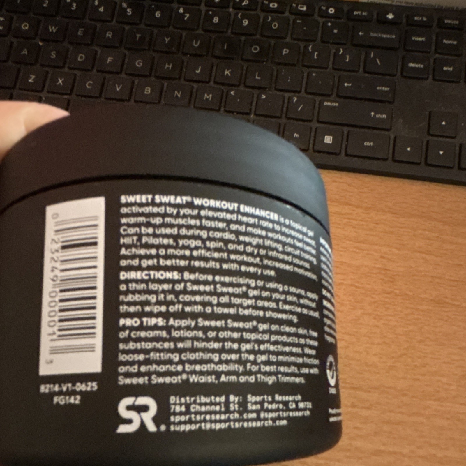 Sports Research Sweet Sweat Original Workout Enhancer Gel 6.5oz (184g)