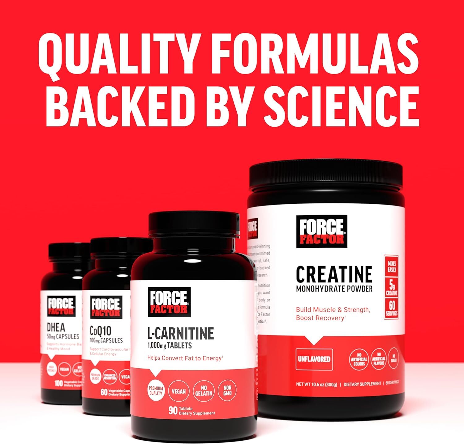 FORCE FACTOR Creatine Monohydrate, Creatine Powder for Muscle Gain, More Strengt