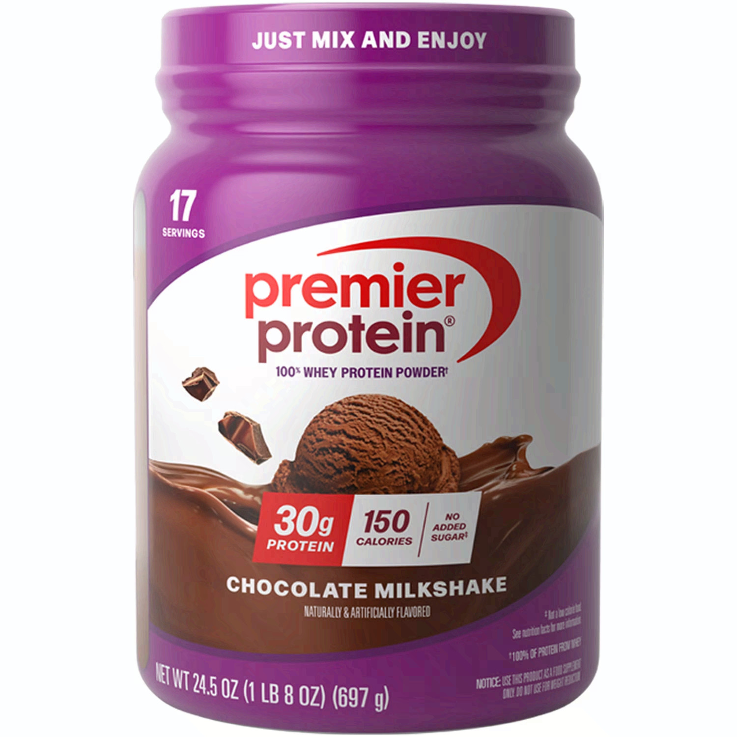 Premier Protein 100% Whey Protein Powder Chocolate Milkshake 30g Protein 24.5 oz