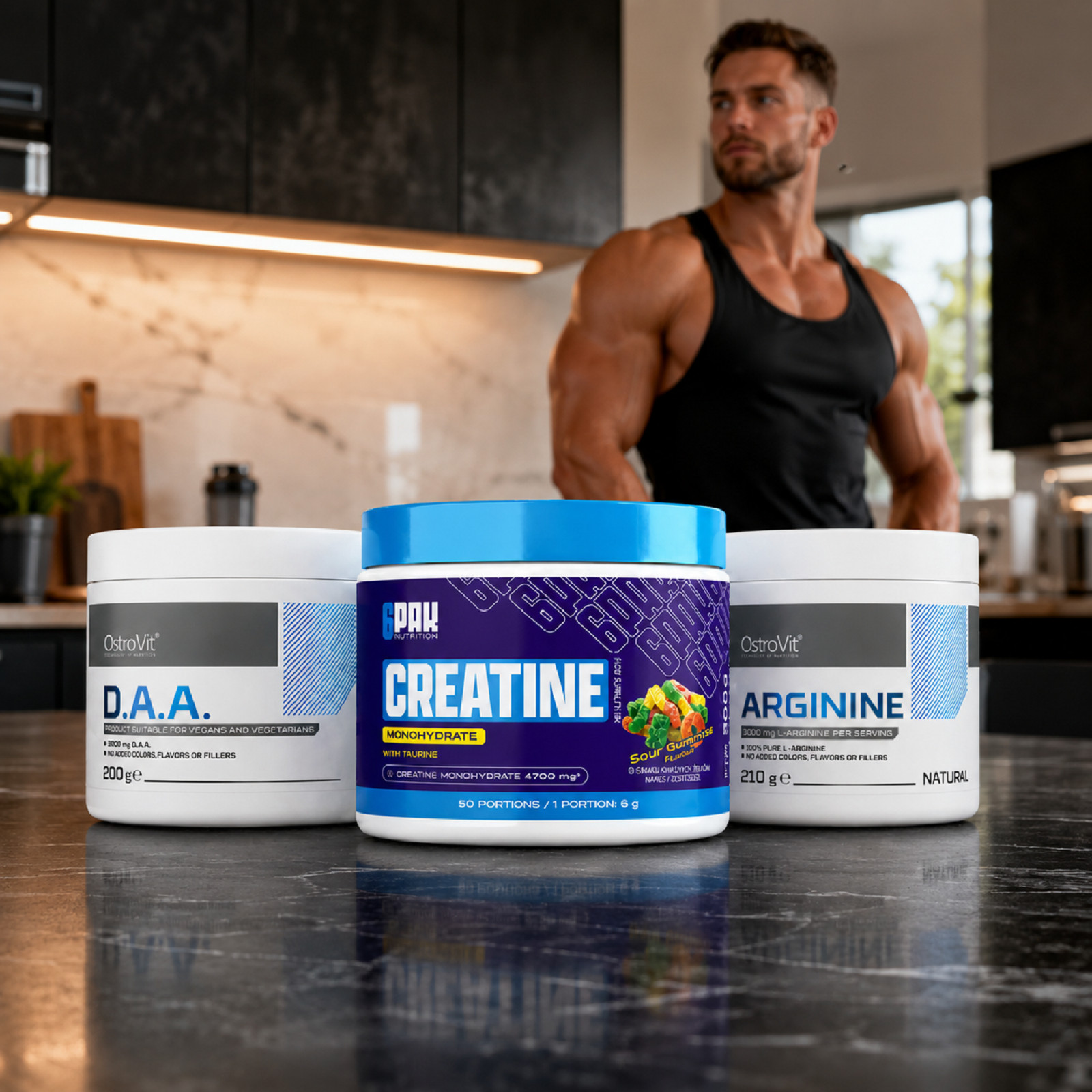 ARGININE + CREATINE MONOHYDRATE + DAA – Recovery Endurance Strenght Performance