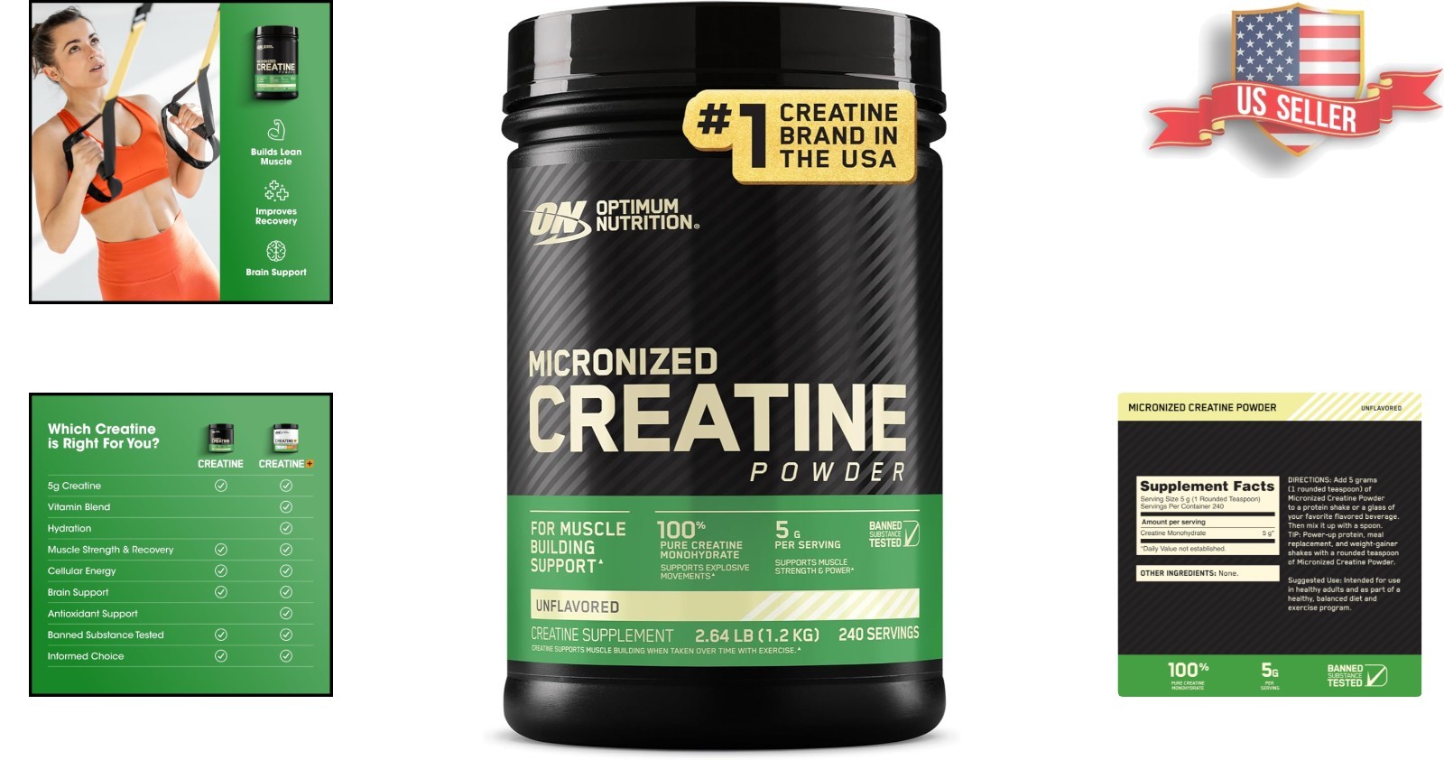 High-Potency Creatine Monohydrate Powder – 240 Servings for Enhanced Endurance
