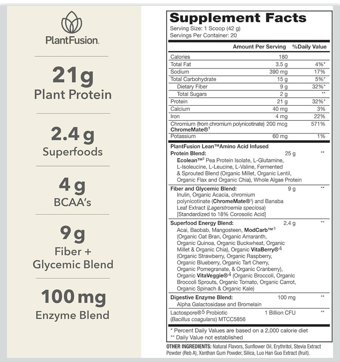 PlantFusion Complete Lean Creamy Vanilla Bean 29.63 oz (EXP:02/27)