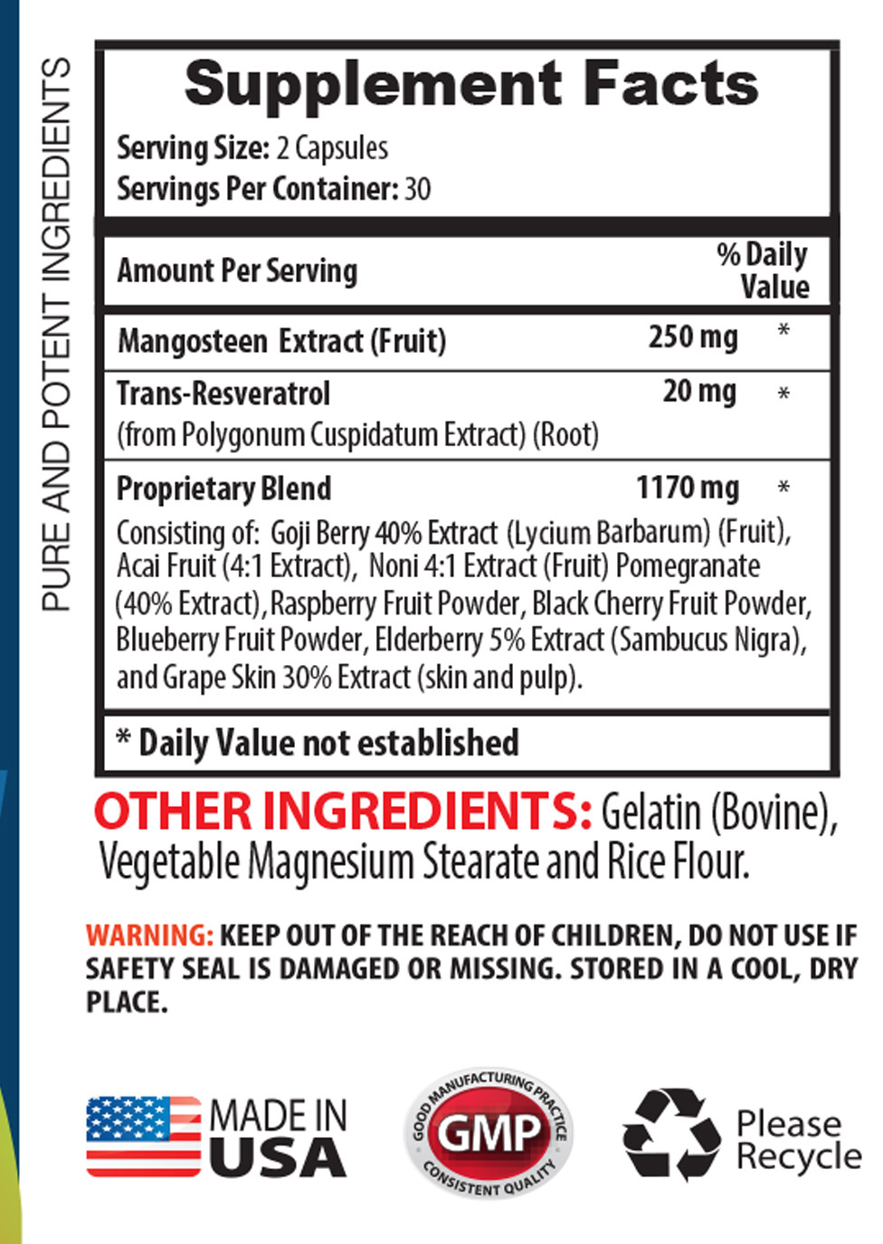 antioxidant – MANGOSTEEN EXTRACT – Acai, Noni, Pomegranate, and Goji 3 Bottles