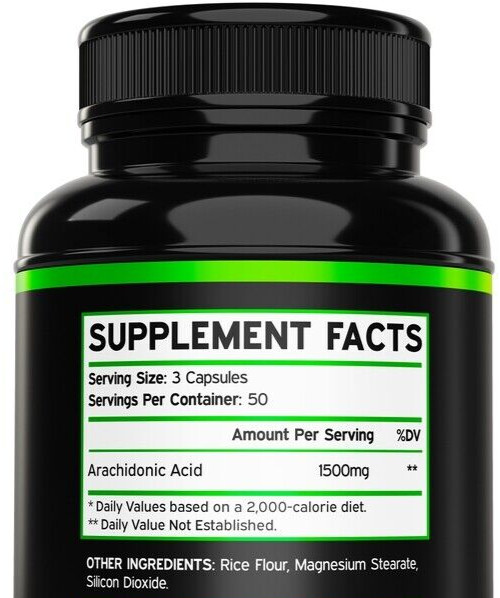 ARACHIDONIC ACID 1500mg Per Serving – 150Caps Muscle Building/Strength
