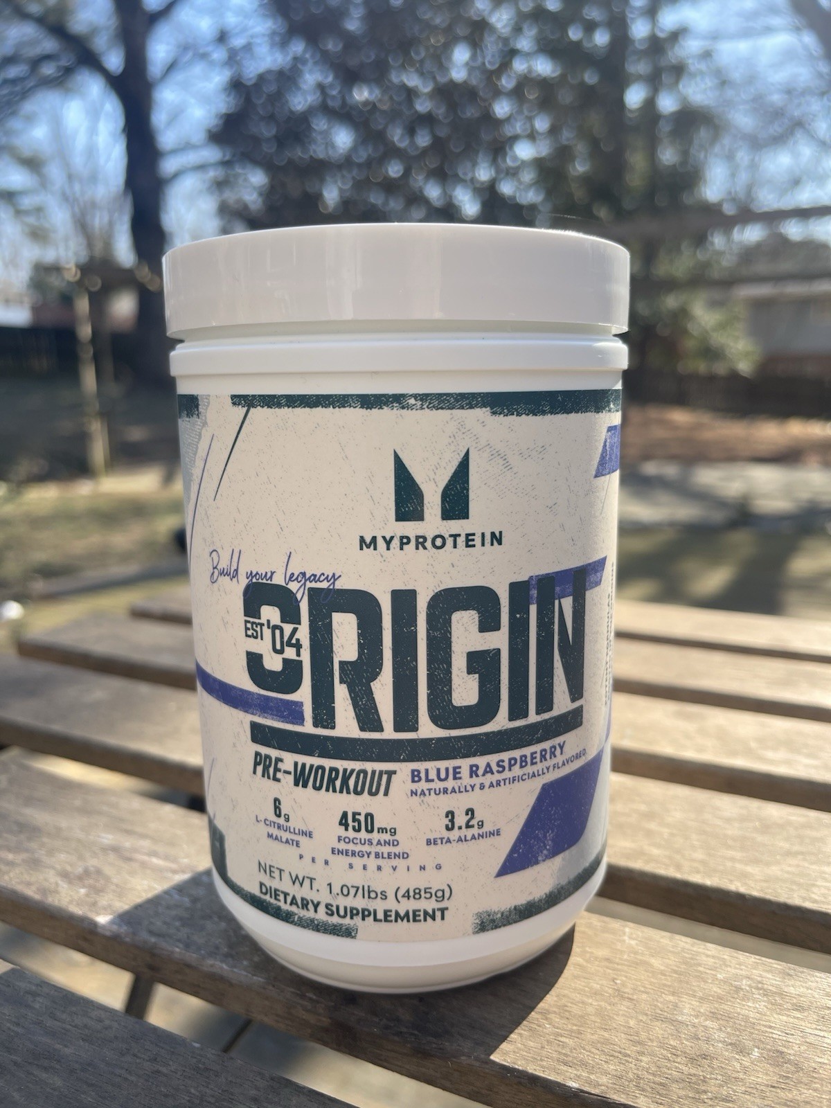 NEW – Myprotein ORIGIN Pre-Workout Powder BLUE RASPBERRY – 1.07 Lbs. 10/2026