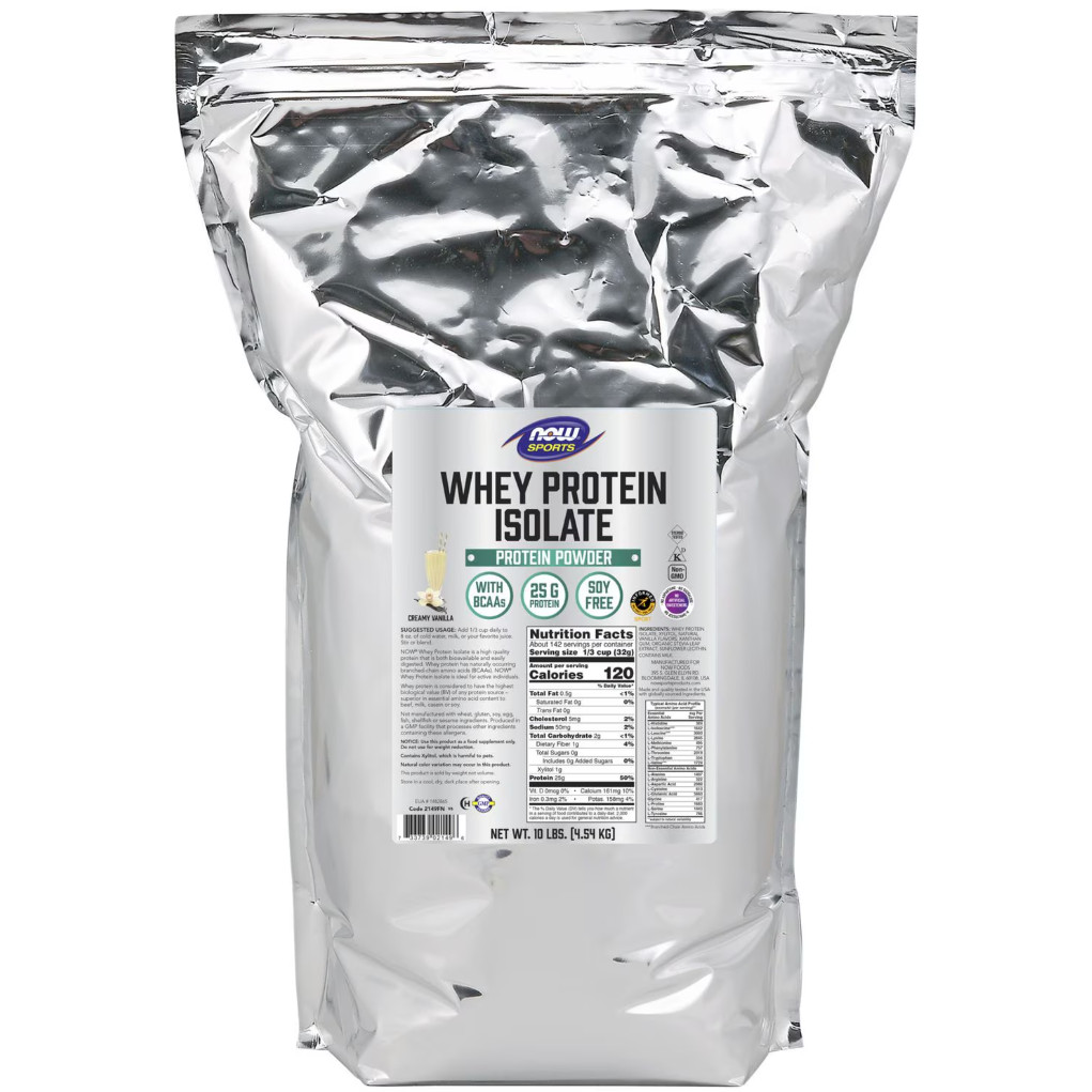 NOW Foods Sports Whey Protein Isolate Creamy Vanilla 10 lbs