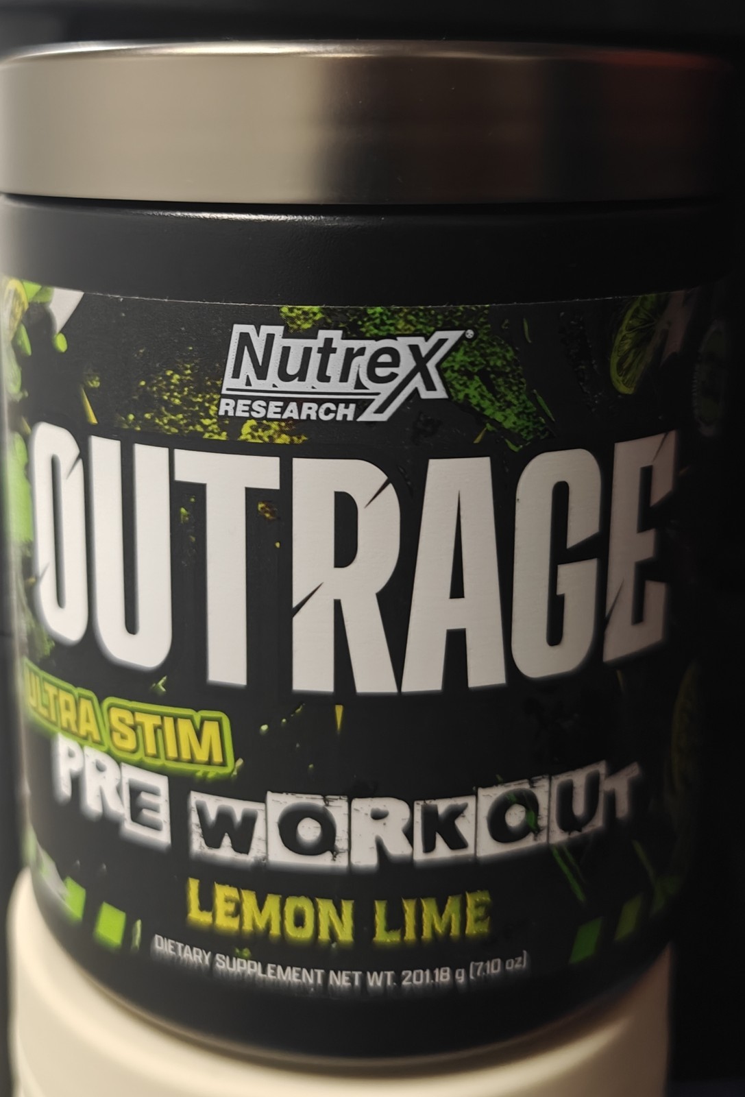 Nutrex Research Outrage Ultra Strim Pre Workout Lemon Lime 7.10 Oz