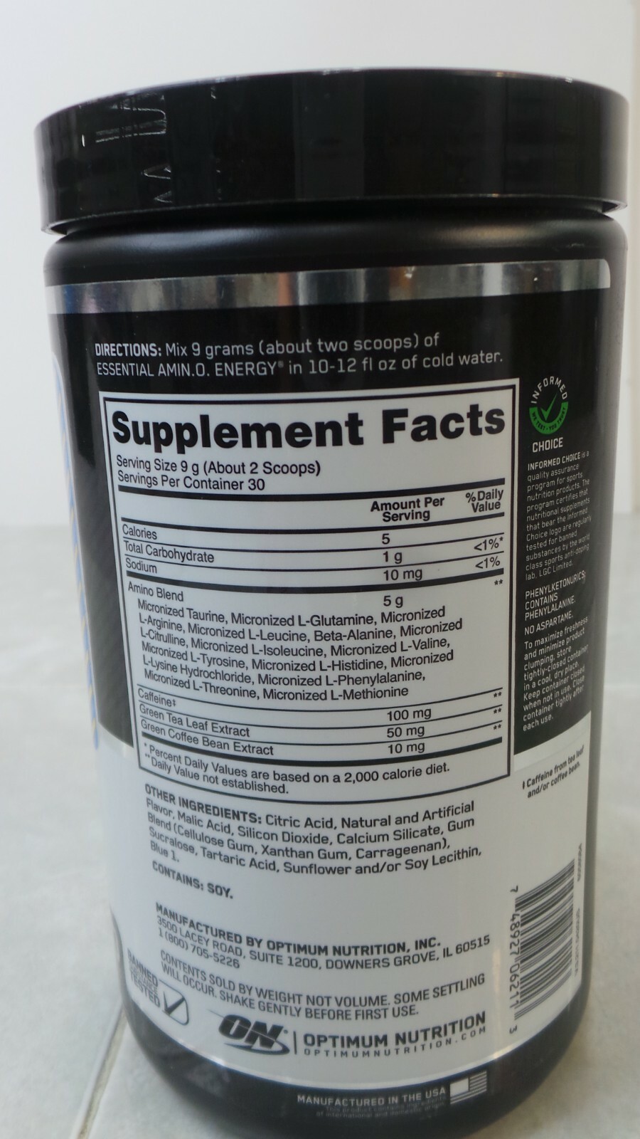 Optimum Nutrition Essential Amino Energy Blueberry Lemonade 270g EXP 11/22