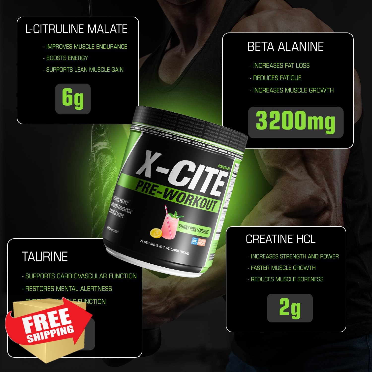 ATHLEAN-RX X-CITE Pre-Workout Sunny Pink Lemonade