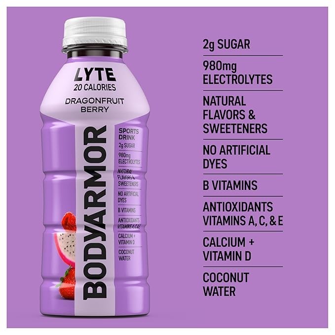 BODYARMOR LYTE Dragonfruit Berry Electrolyte Sports Drink 16oz Pack of 6