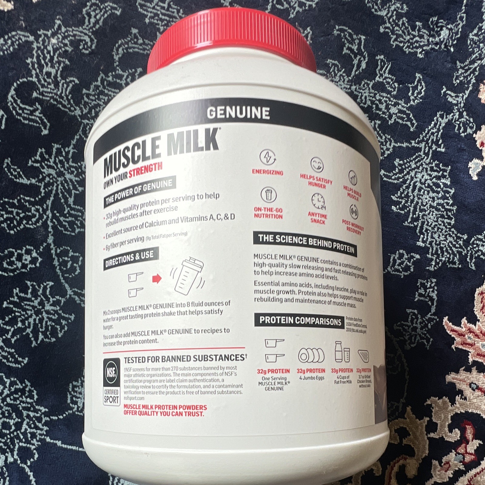 Muscle Milk Genuine Protein Powder High Protein NSF Sport Chocolate 4.94 lb