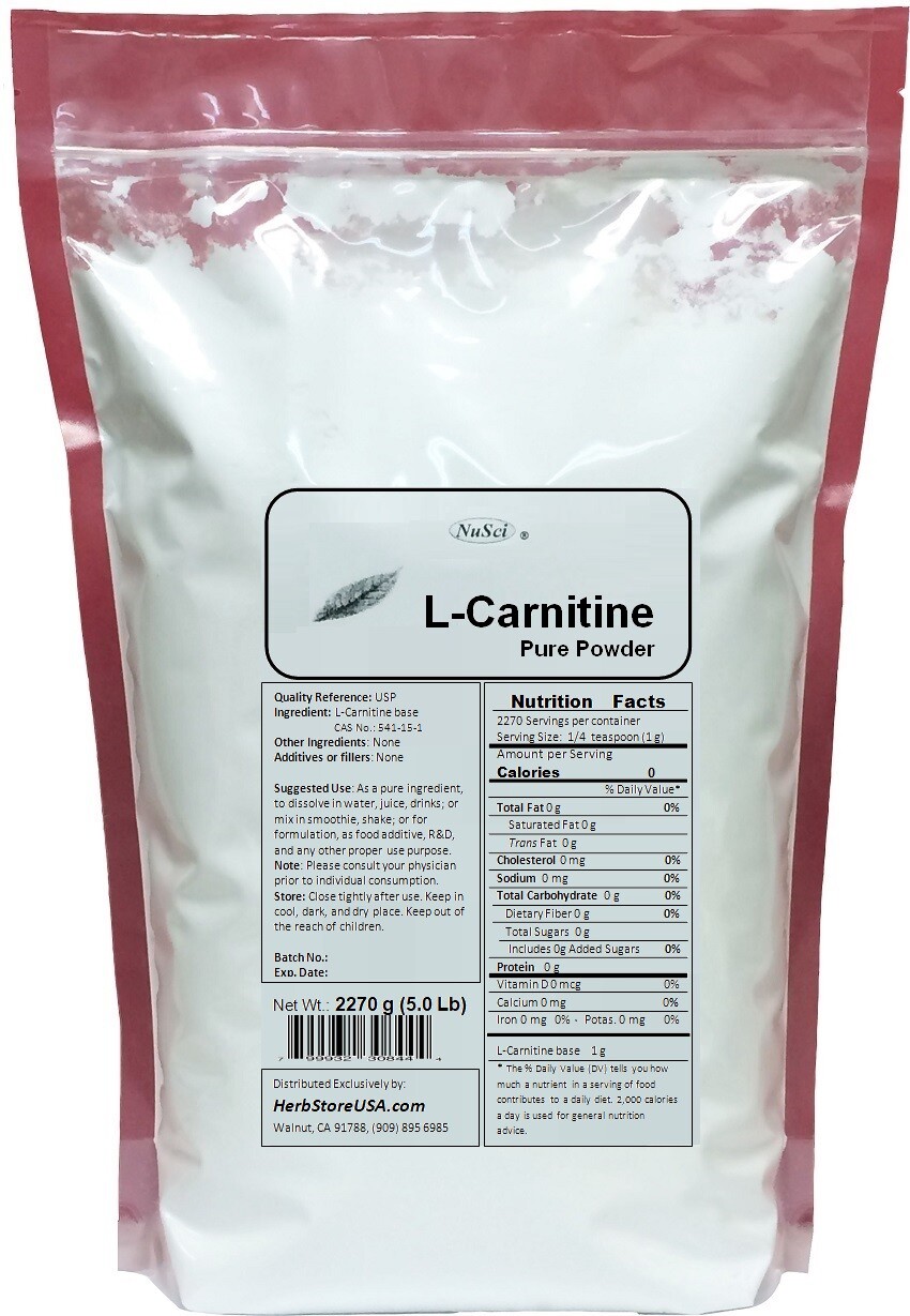 NuSci 100% pure 100g L-Carnitine Pure Powder usp (3.52oz) weight loss energy